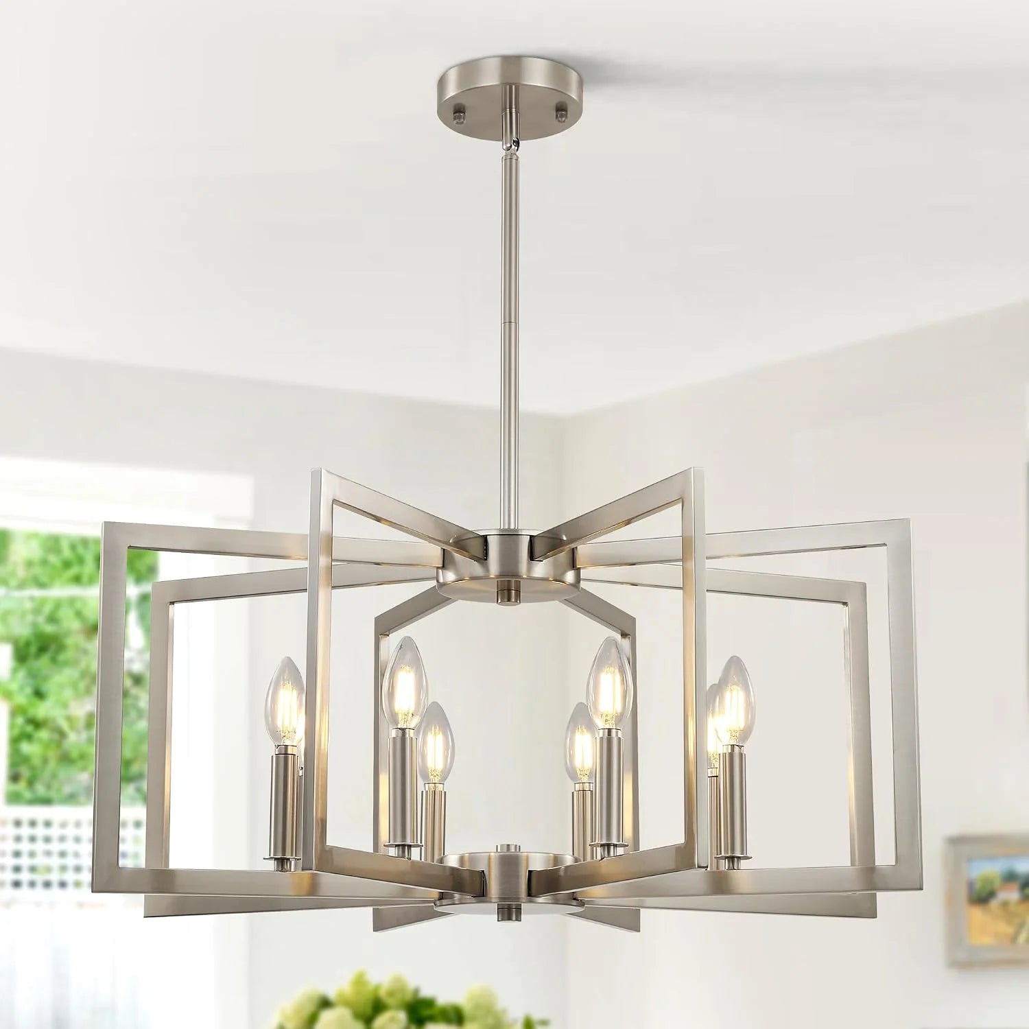 New Arrivals 6-Light Moderns Metal Geometric Chandelier£¬Kitchen Island Brushed Nickel Lighting Fixtures£¬Entryway Light