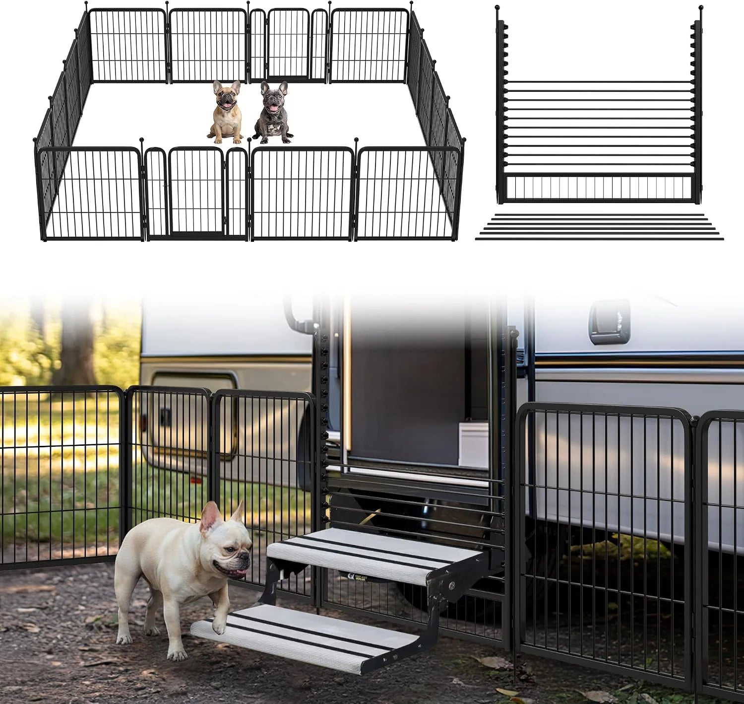 New Arrivals Rollick Dog Playpen, Indoor, 24 H, 8 Panels - Image 63