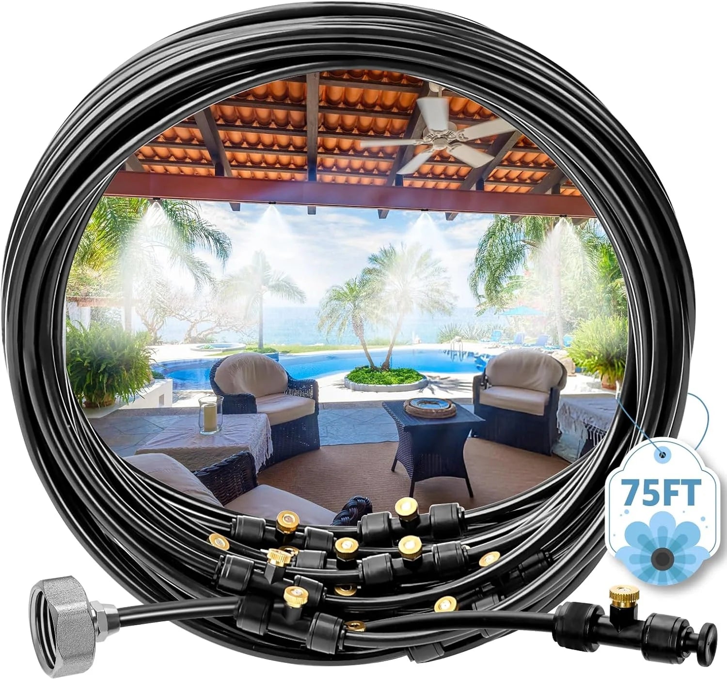 New Arrivals Portable Misting Systems, Outdoor Water Cooling Misters Set with 5200mAh Water Pump, 5.8GAL/22L Bucket - Image 2