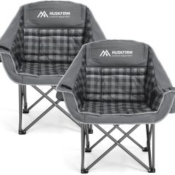 Alternative view of 2 Pack Camping Chairs Oversized Padded Camping Chair Heavy-Duty Foldable Camping Chairs with Cup Holder