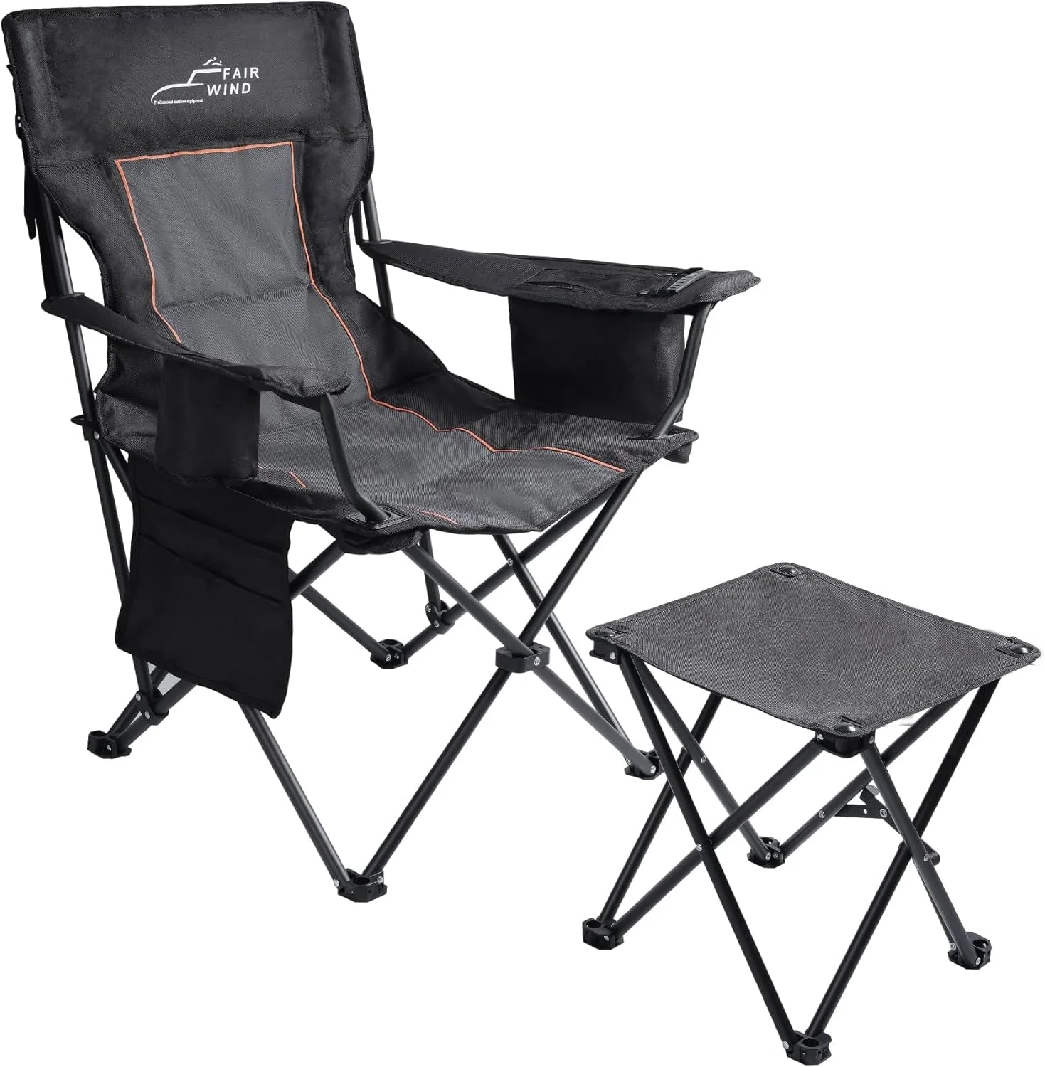 FAIR WIND 2 Pack Fully Padded Oversized Camping Chair Heavy Duty Lawn Chair Set with Adjustable Lumbar Support bifanuoyard - Image 2