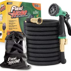 New Arrivals Hose Plus Expandable Garden Hose with 8 Function Nozzle, 100FT, Lightweight Retractable Garden Hose