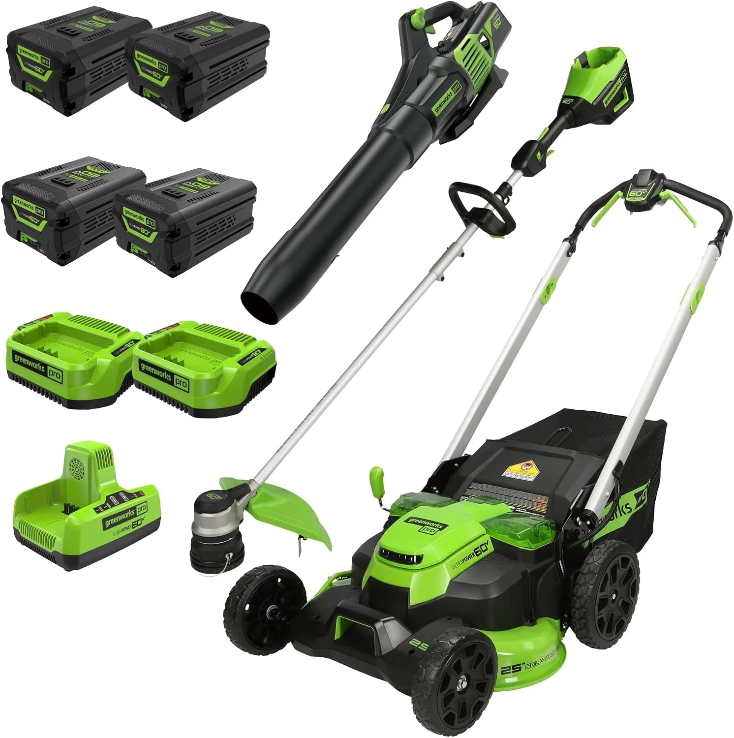 60V 21in Brushless Self-Propelled Cordless Lawn Mower, 2 x 4.0Ah Batteries (3/4 Acre, Rapid Charger, 4-in-1 – For Lawn Care - Image 2