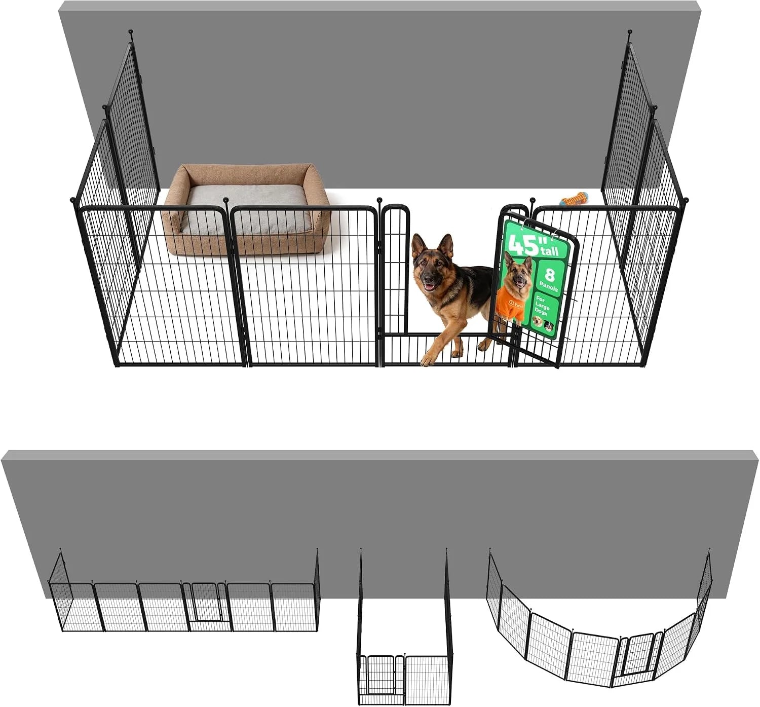 New Arrivals Rollick Dog Playpen, Indoor, 24 H, 8 Panels - Image 39