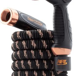 New Arrivals Hose 100 FT Copper Bullet Expandable Garden Hose w/10 Pattern Thumb Spray Nozzle AS SEEN ON TV 650psi 3/4