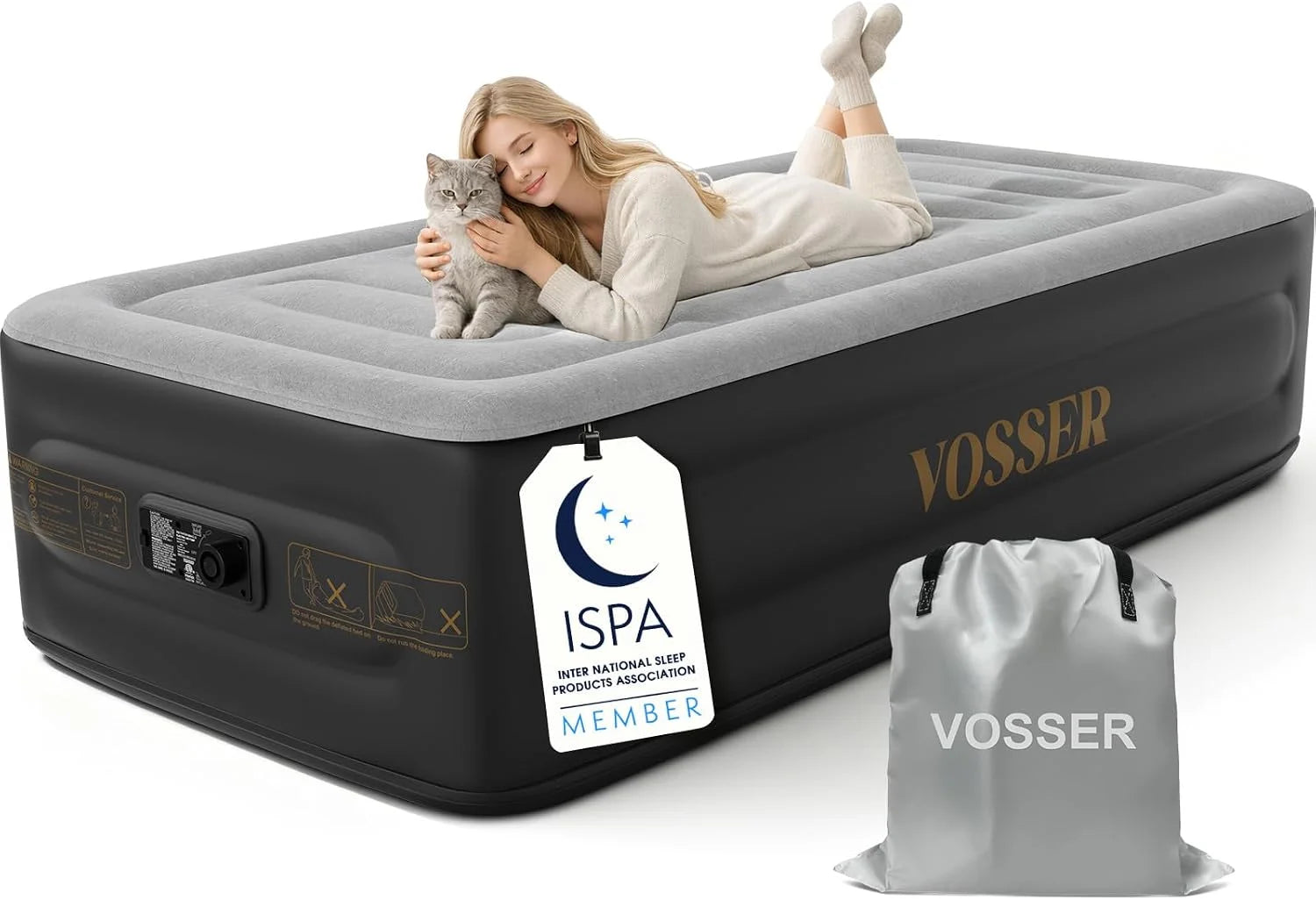 New Arrivals Queen Air Mattress with Built-in Pump, 18" Raised Blow Up Mattress, Flocked Top Inflatable Mattress for Home - Image 9