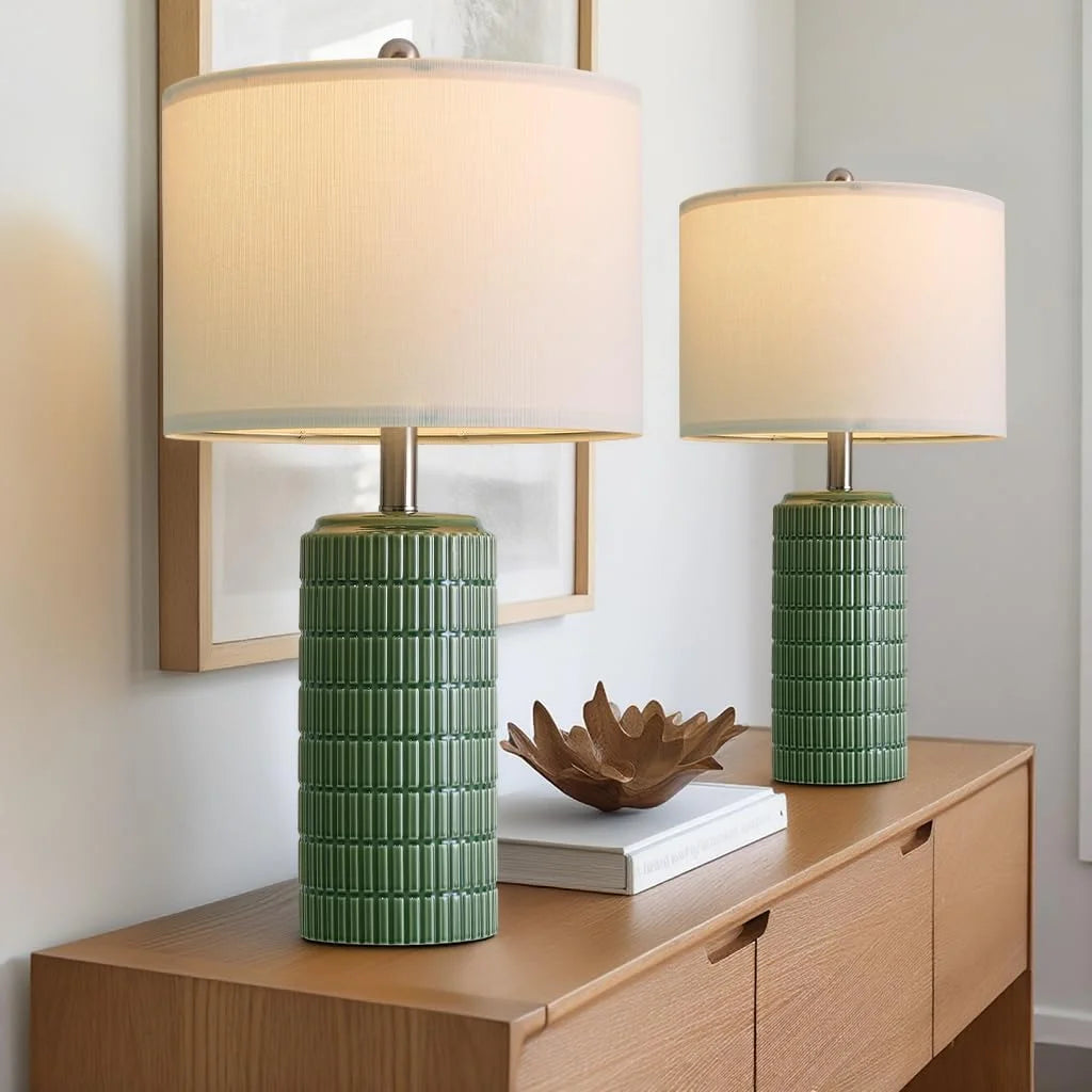 PoKat 20.75" Small Modern Ceramic Table Lamps Set of 2 bifanuoyard - Image 14