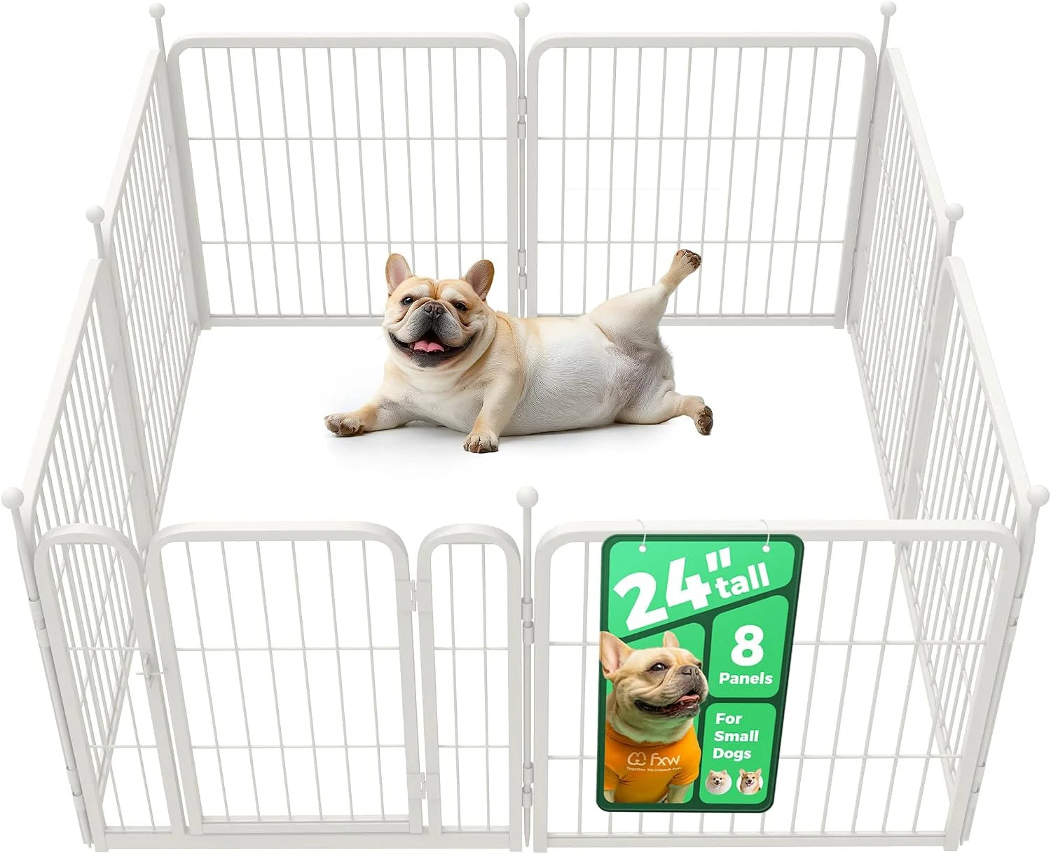 New Arrivals Rollick Dog Playpen, Indoor, 24 H, 8 Panels - Image 36