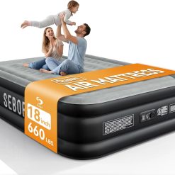 New Arrivals Air Mattress Queen with Built-in Pump 18, Comfortable Self-Inflating Air Mattress with High-Speed Pump