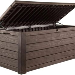 Keter Westwood 150 Gal Outdoor Storage Box for Patio and Pool Accessories