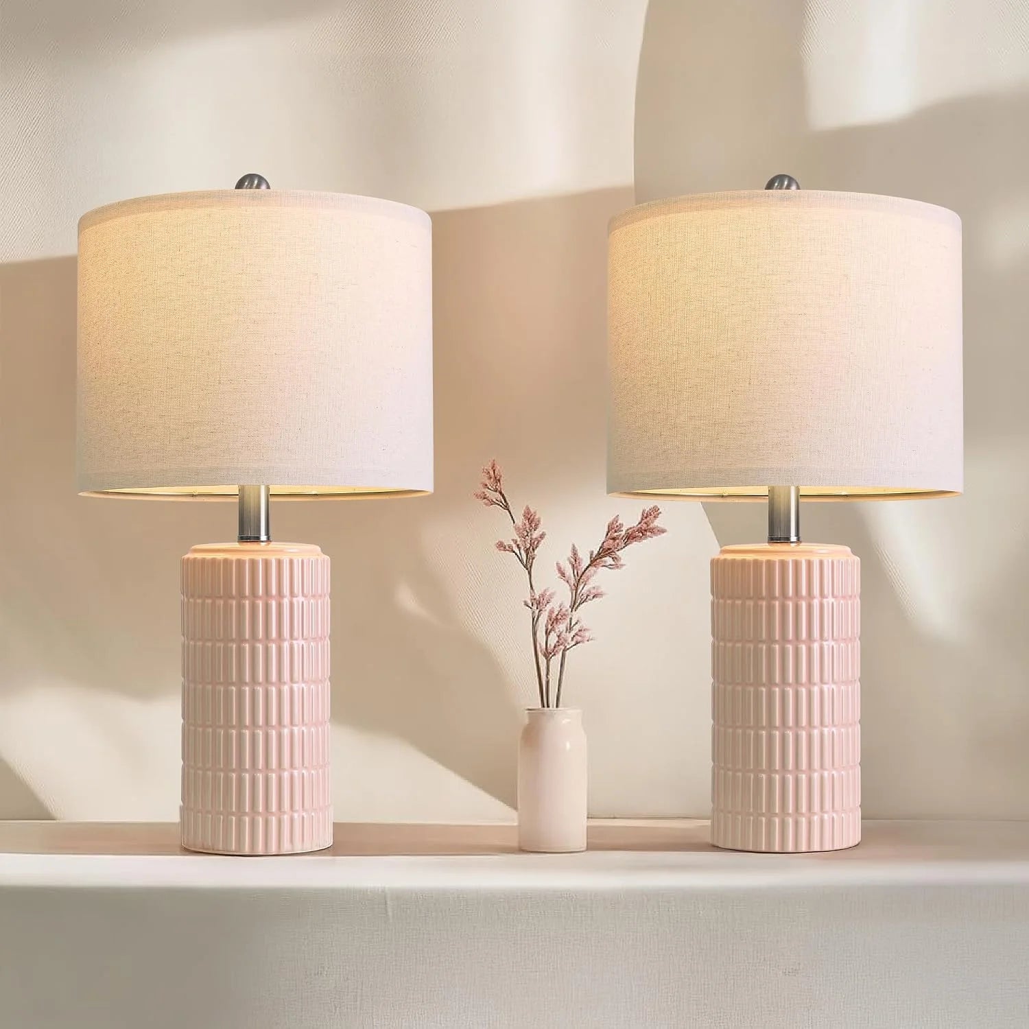 PoKat 20.75" Small Modern Ceramic Table Lamps Set of 2 bifanuoyard - Image 9