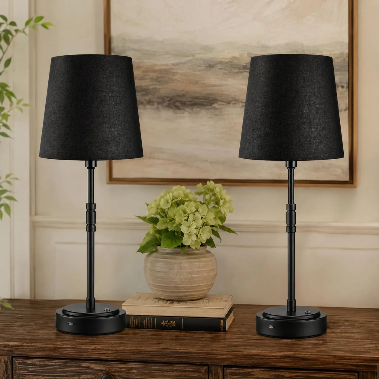 Cordless Table Lamps Set of 2 ¨C Battery Operated Lamp with 7500mAh Rechargeable Battery, Dimmable, Bulb Included bifanuoyard
