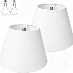 New Arrivals Empire Beige Linen Lamp Shades Set of 2