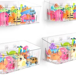 Alternative view of Bath Toy Storage 2 Packs, Large Bath Toy Holder, 3 Compartments, Quick-Dry, BPA-Free Bathtub Toy Organizer bifanuoyard