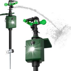 Solar Motion Sensor Deer Repellent Sprinkler Animal Deterrent Repeller with Motion Activated Sprinklers 1 Pack