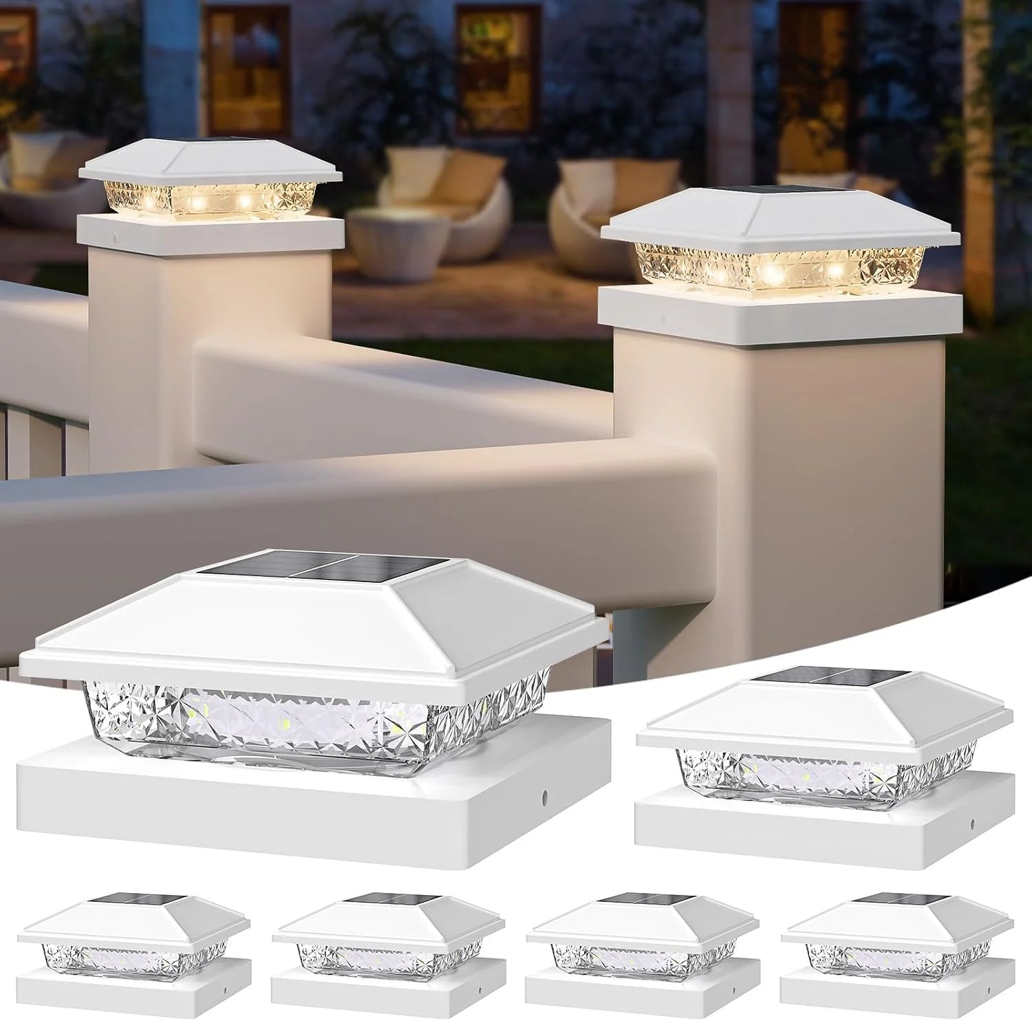 New Arrivals Solar Post Cap Lights, 4x4 Post Solar Light Cool White, White 12 Pack " For Home Projects - Image 12