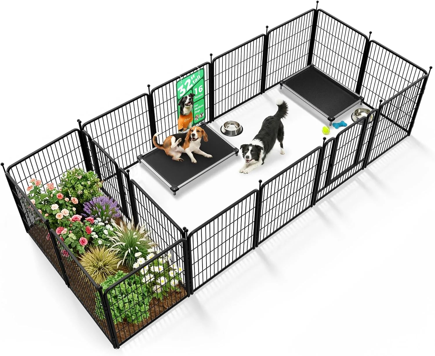 New Arrivals Rollick Dog Playpen, Indoor, 24 H, 8 Panels - Image 38