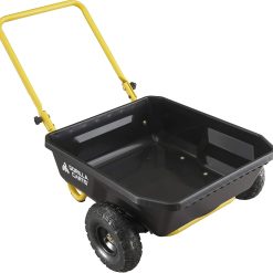 Carts GCR-4 Poly Dump Cart, 2-Wheel Garden Wagon with Foldable Handle, 4 cu ft, 300 lb. Capacity