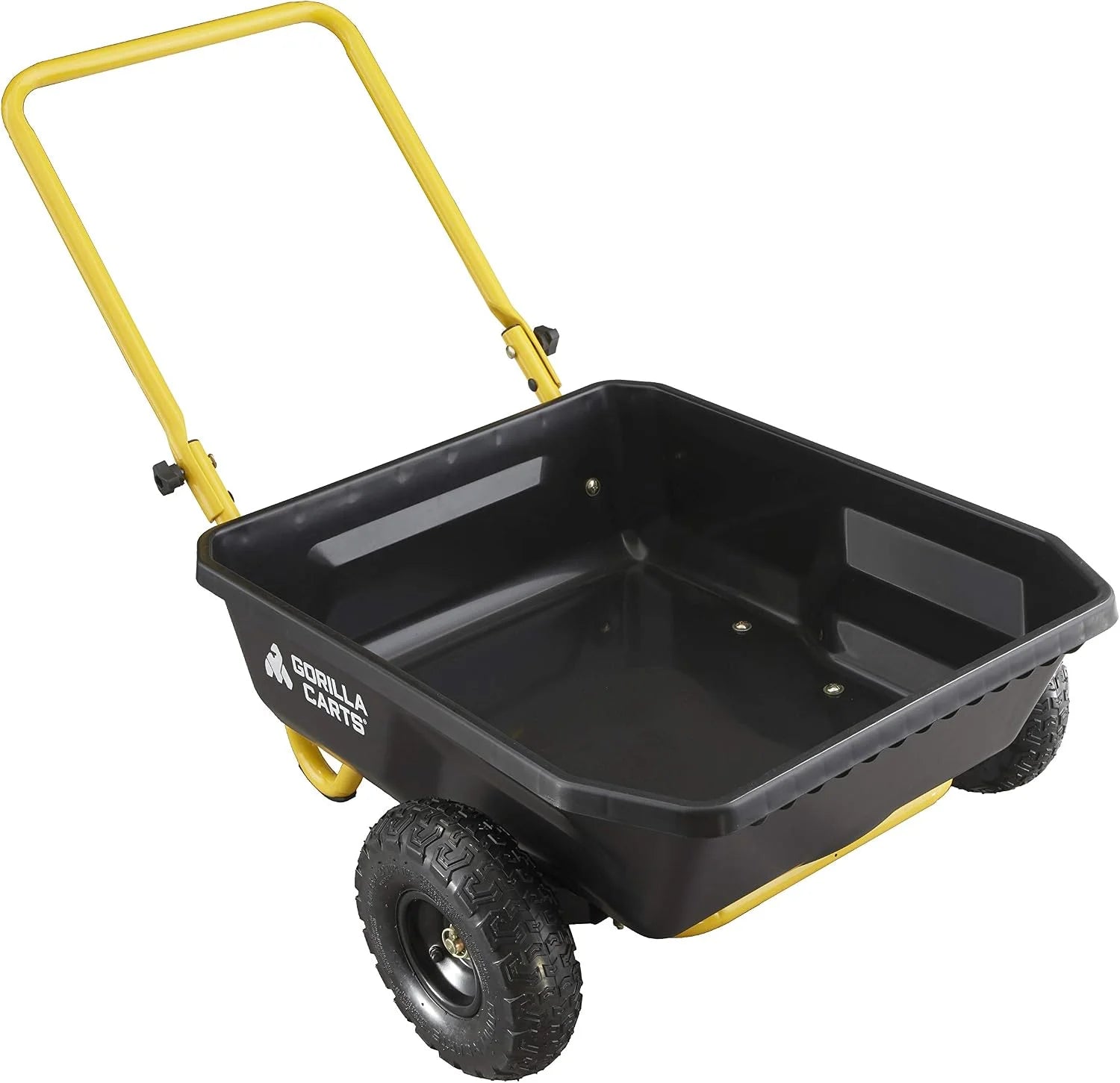 Carts GCR-4 Poly Dump Cart, 2-Wheel Garden Wagon with Foldable Handle, 4 cu ft, 300 lb. Capacity