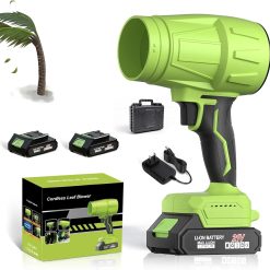 New Arrivals Blower 2×6.0Ah Battery & Charger, Electric Cordless Leaf Blower(Green) – For Yard Cleanup