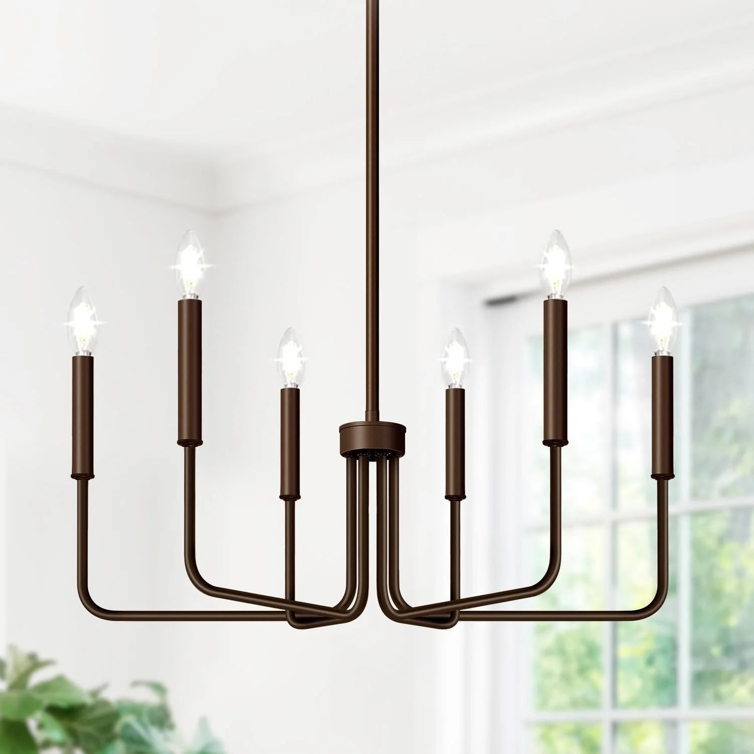 6-Light Farmhouse Chandelier for Dining Room Lighting Fixtures Hanging bifanuoyard - Image 3