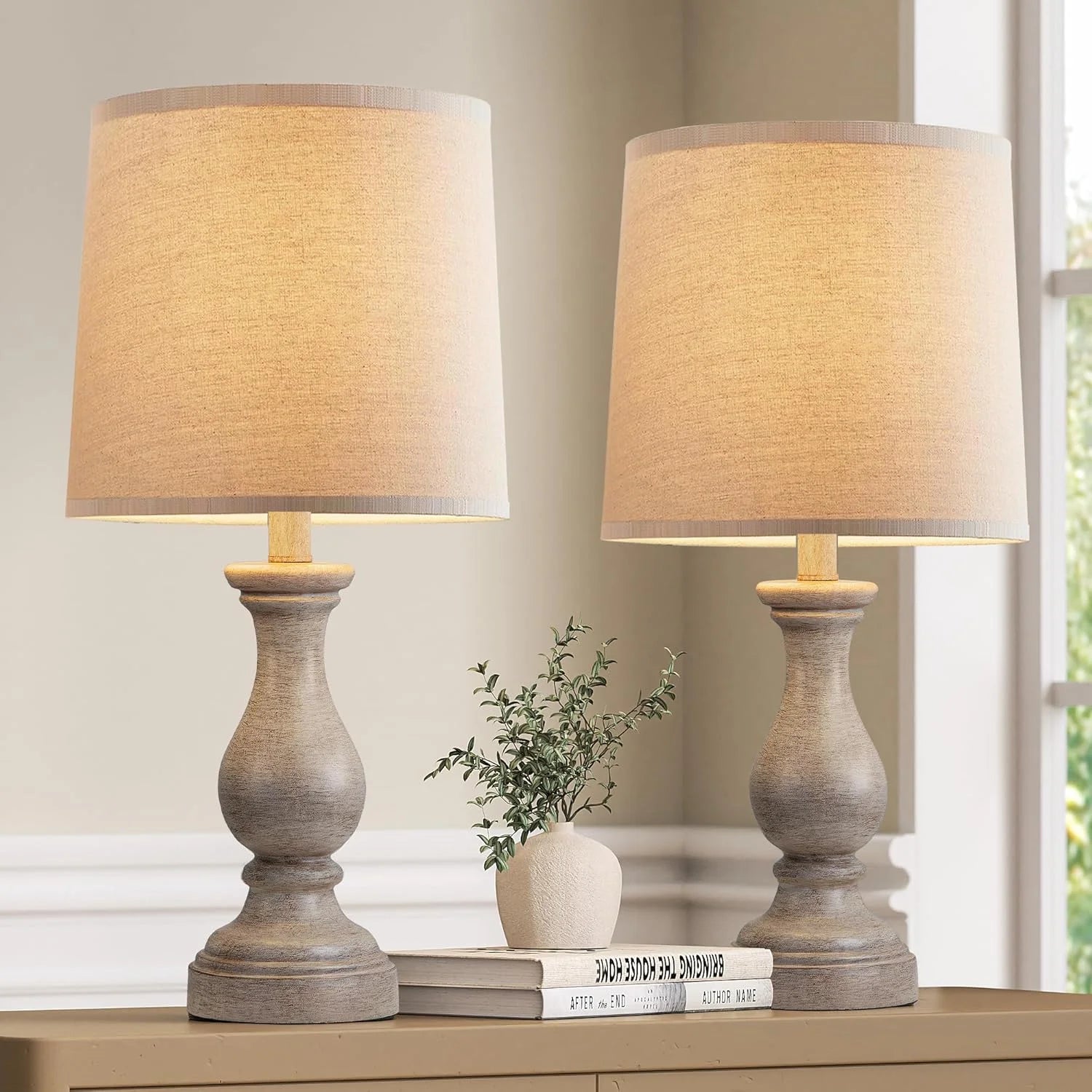 New Arrivals Farmhouse Table Lamps Set of 2, Rustic Lamp for Bedroom Living Room - Image 7