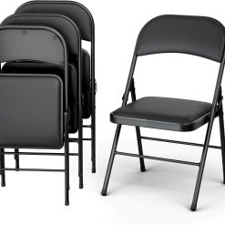 Modern Space 10 Pack Foldable Plastic Chair, Folding & Stackable, 350 lbs Capacity Steel Frame Seats for Indoor