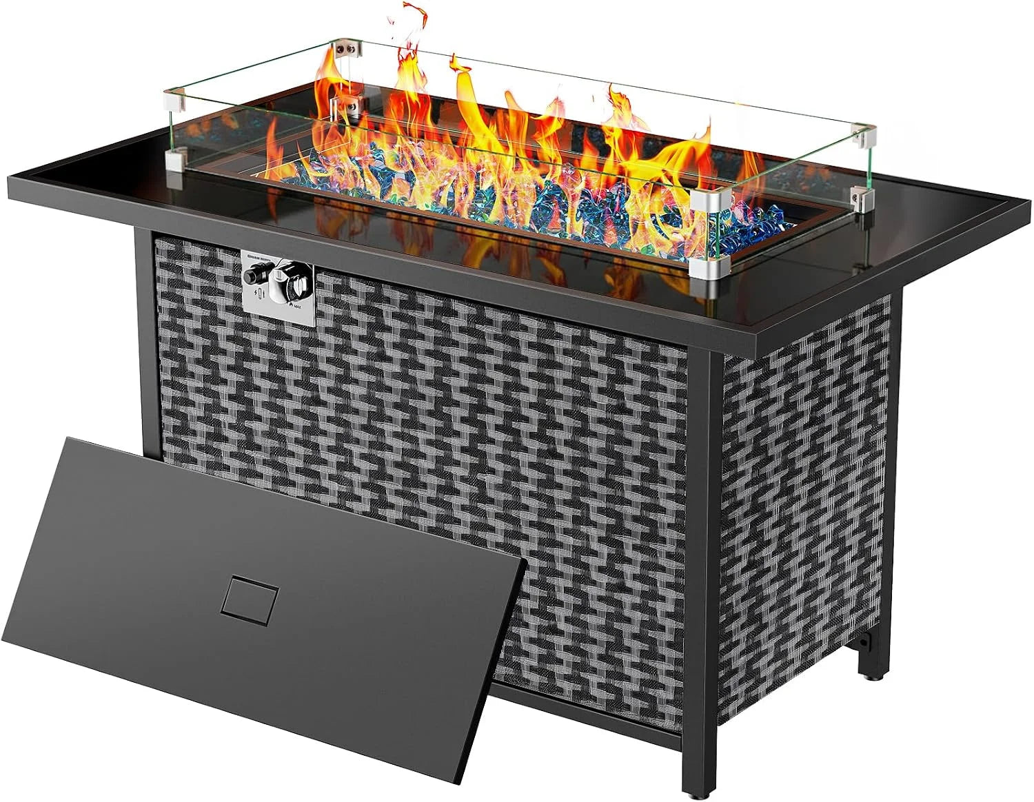 Ciays Large Propane Fire Pit 19 Inch, Gas Fire Pit with Grill Grate, Folding Legs, 58, 000 BTU bifanuoyard - Image 2