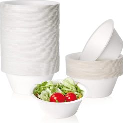 Alternative view of 150 Pack 12 oz Compostable Paper Bowls Disposable, White