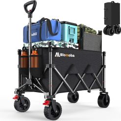 Alternative view of Blomoba Collapsible Wagon Cart, 220LBS Utility Wagon with Wheels, Black