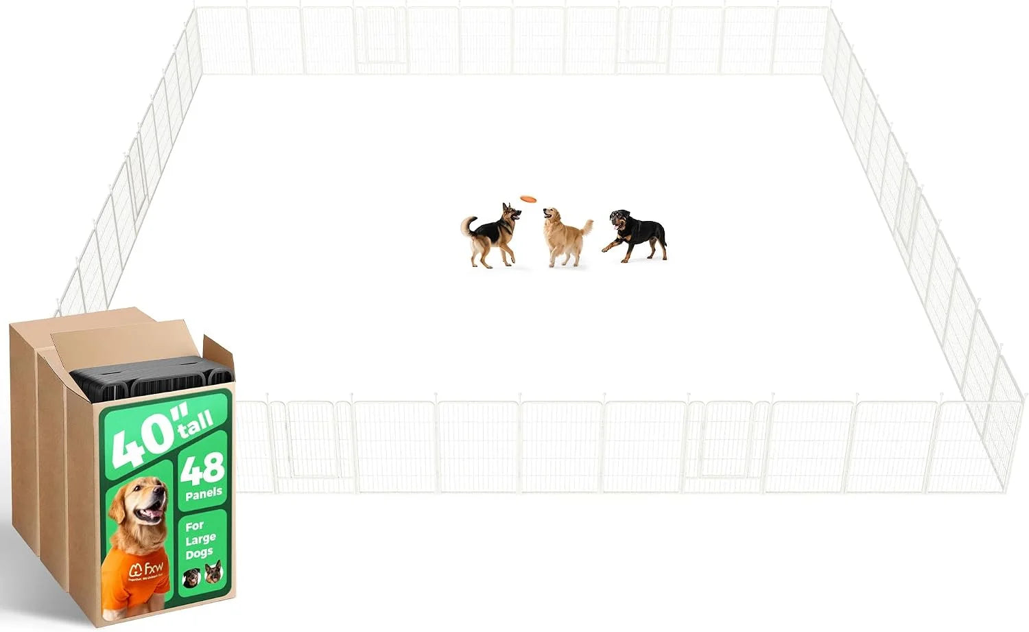 New Arrivals Rollick Dog Playpen, Indoor, 24 H, 8 Panels - Image 79