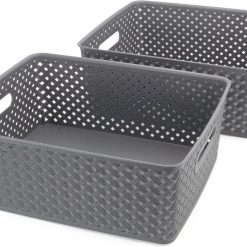 New Arrivals Large Storage Baskets with Handles, Decorative Woven Pattern, Versatile and Stylish Organizers for Home