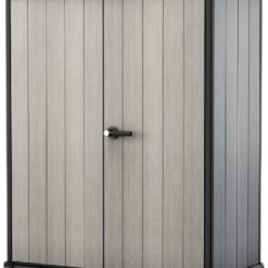 Alternative view of New Arrivals Premier Tall 4.6x5.6 ft Resin Outdoor Storage Shed, Backyard Garden Shed with Shelving Brackets for Tools