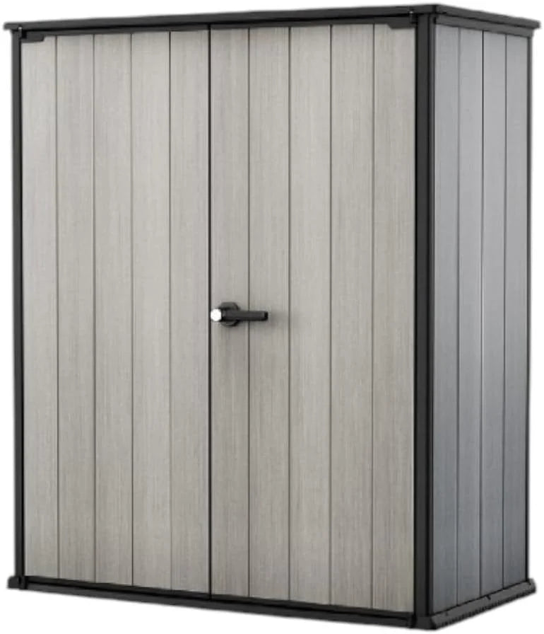 New Arrivals Premier Tall 4.6x5.6 ft Resin Outdoor Storage Shed, Backyard Garden Shed with Shelving Brackets for Tools - Image 2