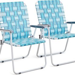 Alternative view of New Arrivals Patio Lawn Webbed Folding Chairs Set of 2, Outdoor Beach Portable Lawn Chair Camping Chair Beach Chair for Yard