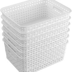 Storage Baskets, Plastic Weave Basket for Organizing, Woven Design, Built-in Handles, High Quality Organizer bifanuoyard
